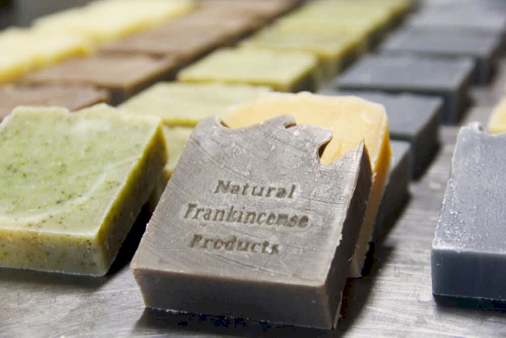 private label natural soap with stamps